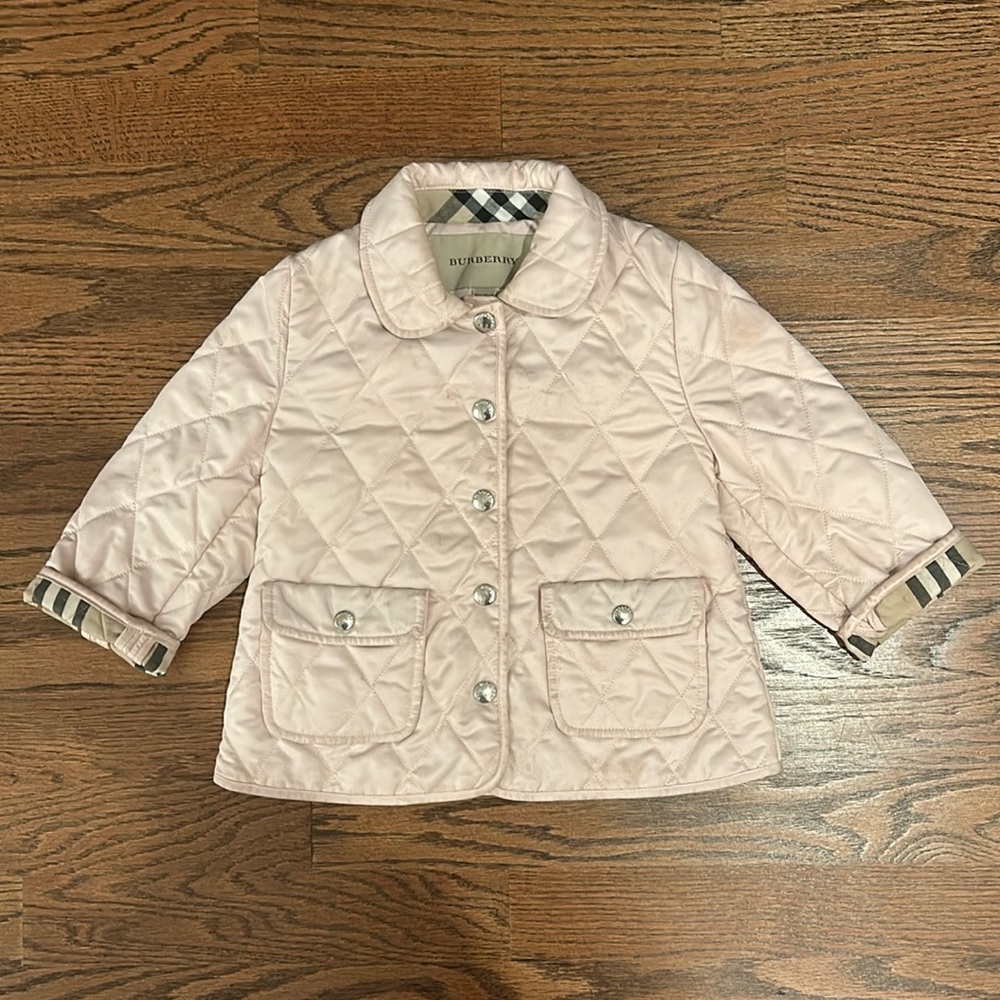 Burberry Infant Girls' Solid Quilted Jacket, size 18M